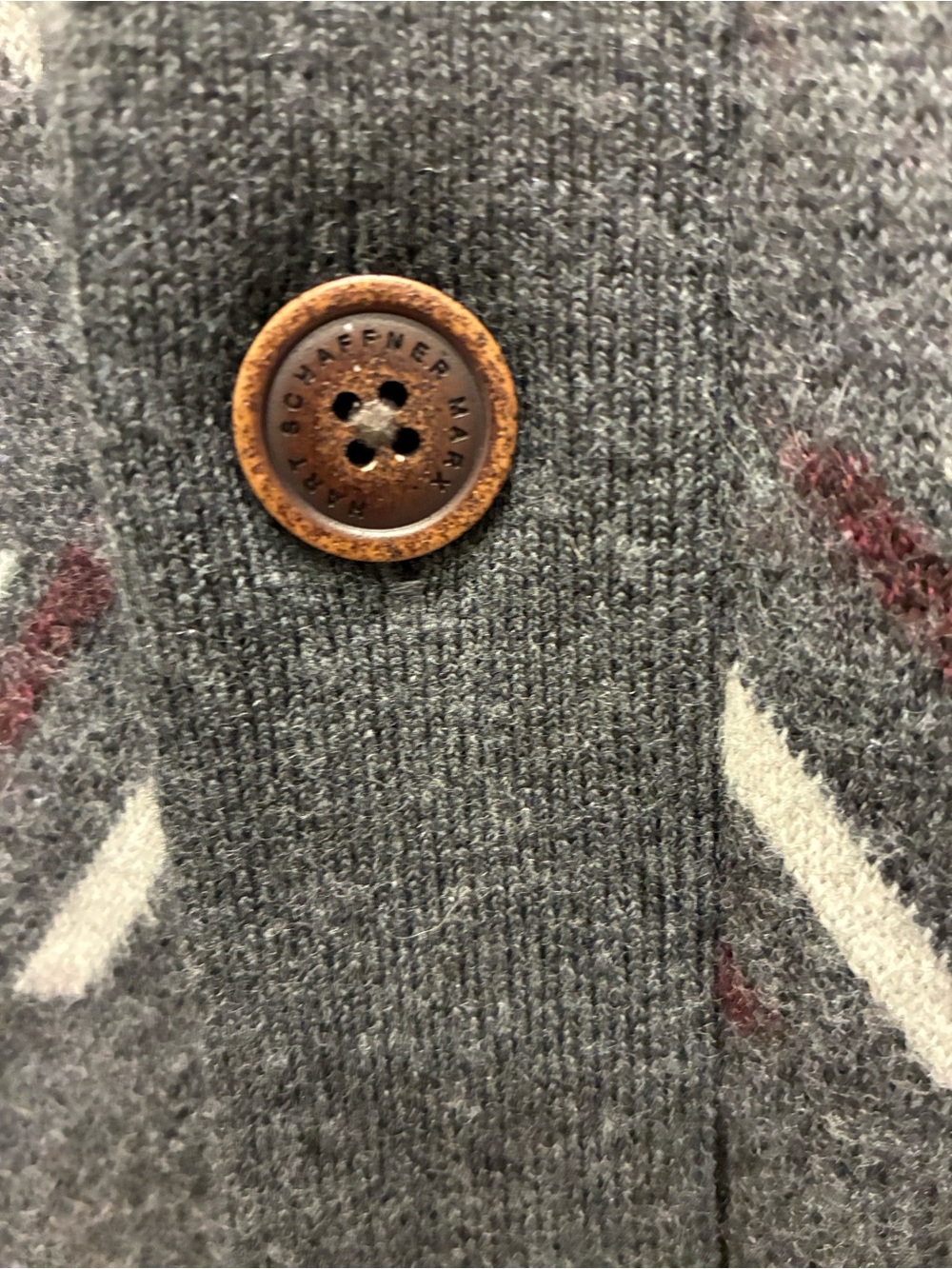 Shawl Collar Geometric Pattern Cardigan Sweater - Charcoal Gray - Picture 5 of 6